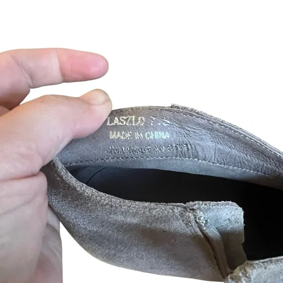 Jeffrey Campbell Laszlo Block Heel Suede grey/brown Bootie SZ 7.5 - Picture 6 of 6